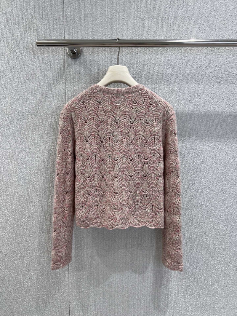Loro Piana Dusty Rose Cropped Lace-Knit Cardigan | Artisan Openwork, Short Fit, Five Decorative Buttons
