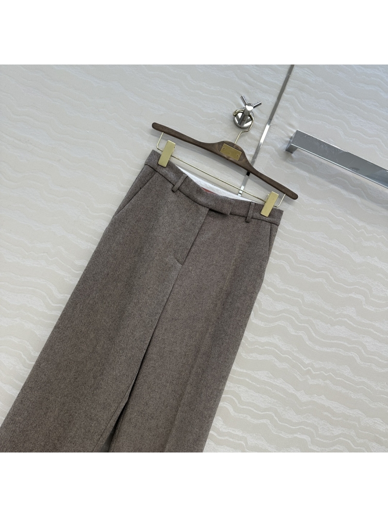 Loro Piana Imported Worsted Wool Trousers with Gold Lurex Threads | Straight Leg Tailored Pants | Minimalist Luxury