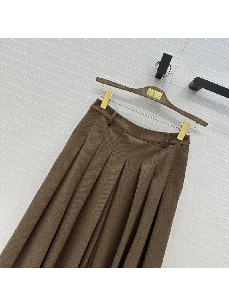 Loro Piana Textured Twill Wool-Blend Pleated Skirt-Pants | Elevated Retro Design, Loose Fit, Luxurious Fabric