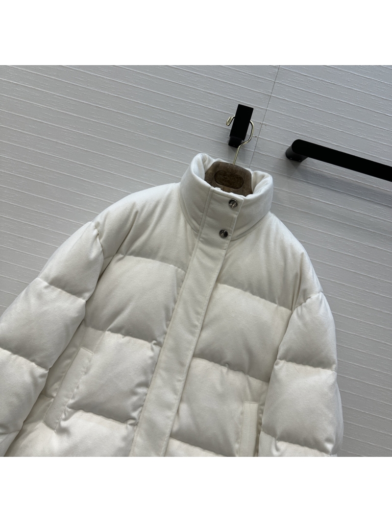 Loro Piana Autumn Winter Stand Collar Down Jacket | Premium Goose Down & Cashmere Blend | Classic H-Silhouette