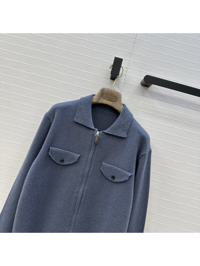 Loro Piana Cashmere Zip-Up Jacket | 'Old Money' Chic, Small Collar, Slimming Fit