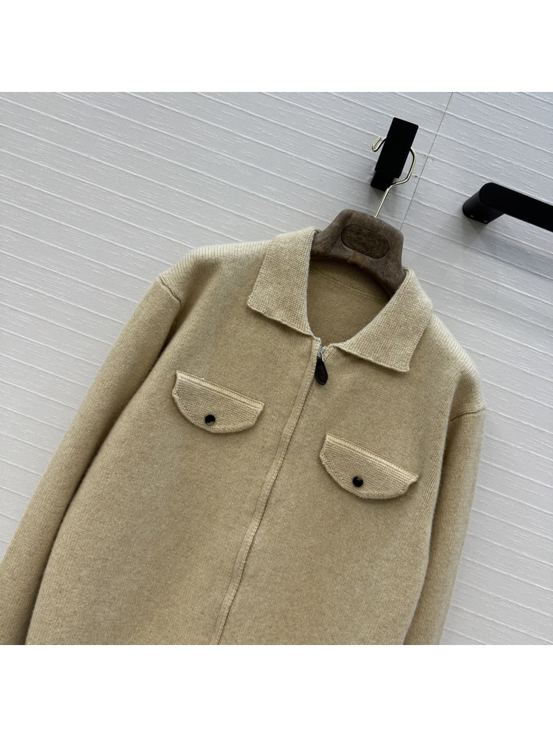 Loro Piana Elegant Cashmere Collar Jacket – Tailored Silhouette, Timeless Old Money Style, Premium Zip Front