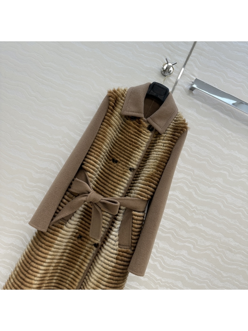 Loro Piana Double-Faced Wool Cashmere Coat in Qing Zi Lan | Handcrafted Notch Lapel & Belted Waist | Longline Outerwear