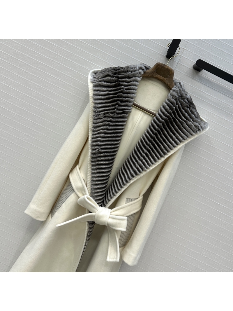 Loro Piana Qing Zi Lan Fur & Double-Faced Cashmere Blend Hooded Trench Coat | Old Money Style | Handcrafted Luxury Outerwear