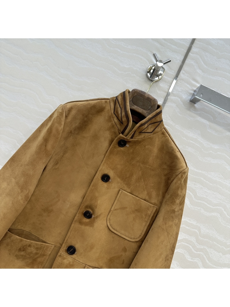 Loro Piana Spagna Mini Suede Lambskin Jacket | 100% Imported Suede | Swiss 3D Embroidery | Timeless Old Money Style