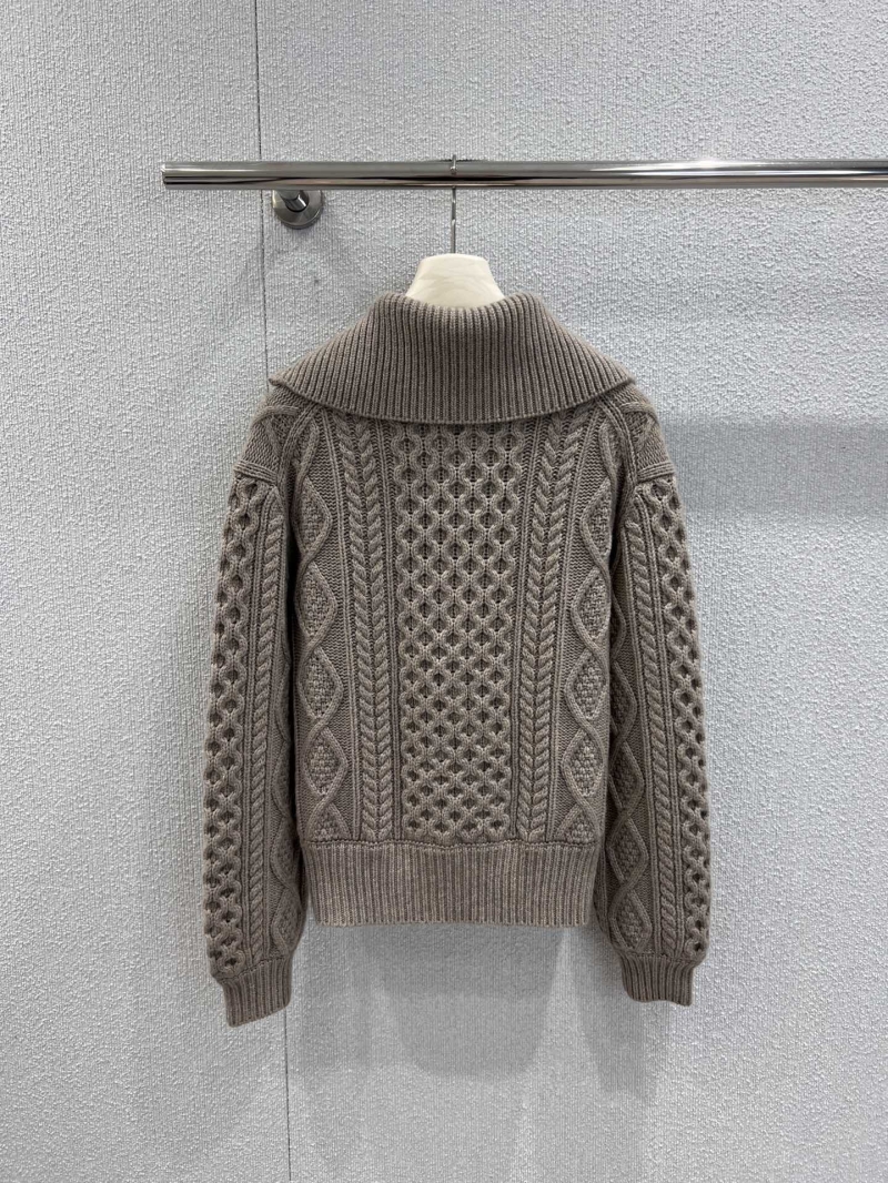 Loro Piana Cable-Knit Cashmere-Wool Half-Zip Cardigan in Taupe