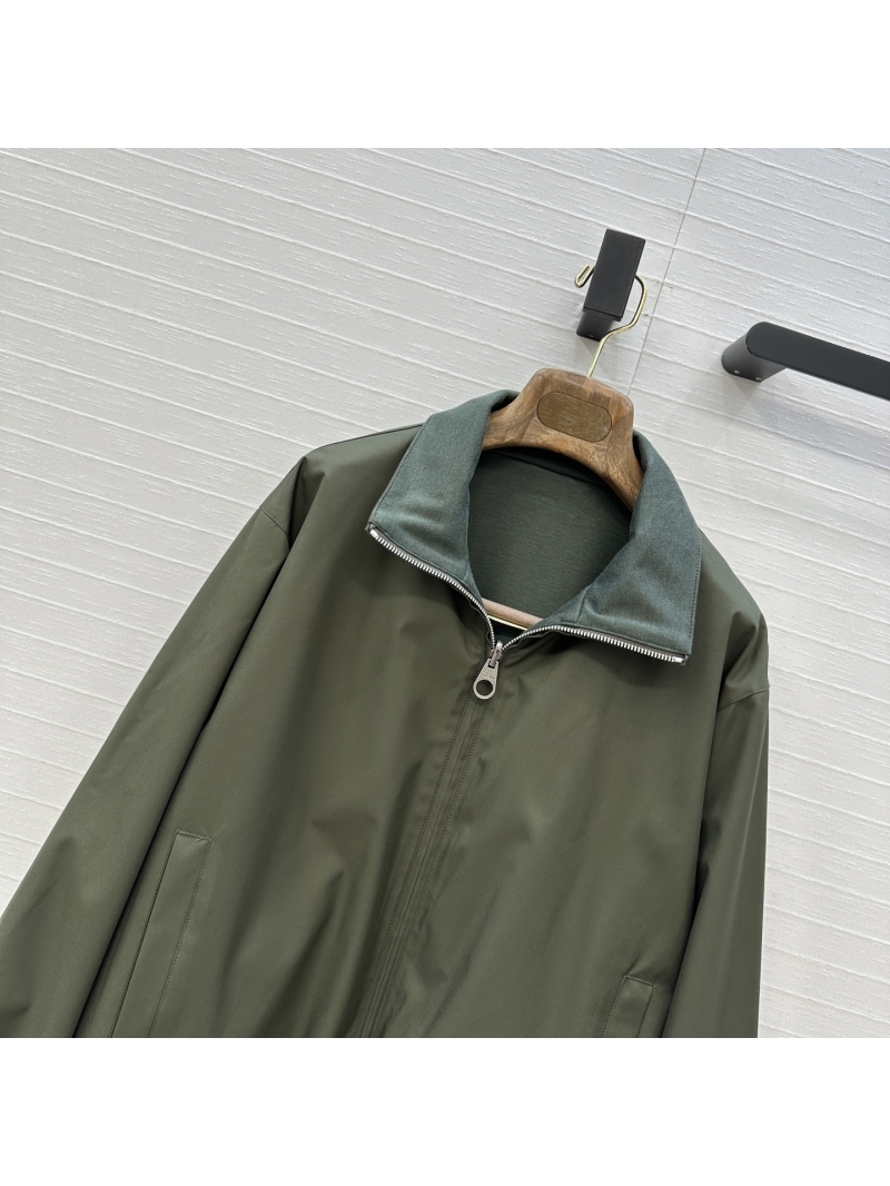 Loro Piana Reversible Tencel Wool and Technical Fabric Flight Jacket