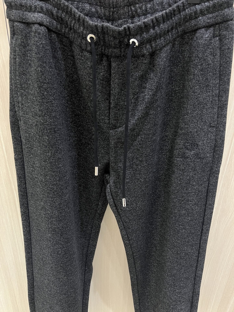 Loro Piana Marled Wool Tapered Sweatpants in Dark Charcoal Gray