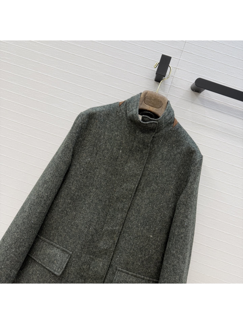 Loro Piana Dark Green Snowflake Wool Traveler Jacket