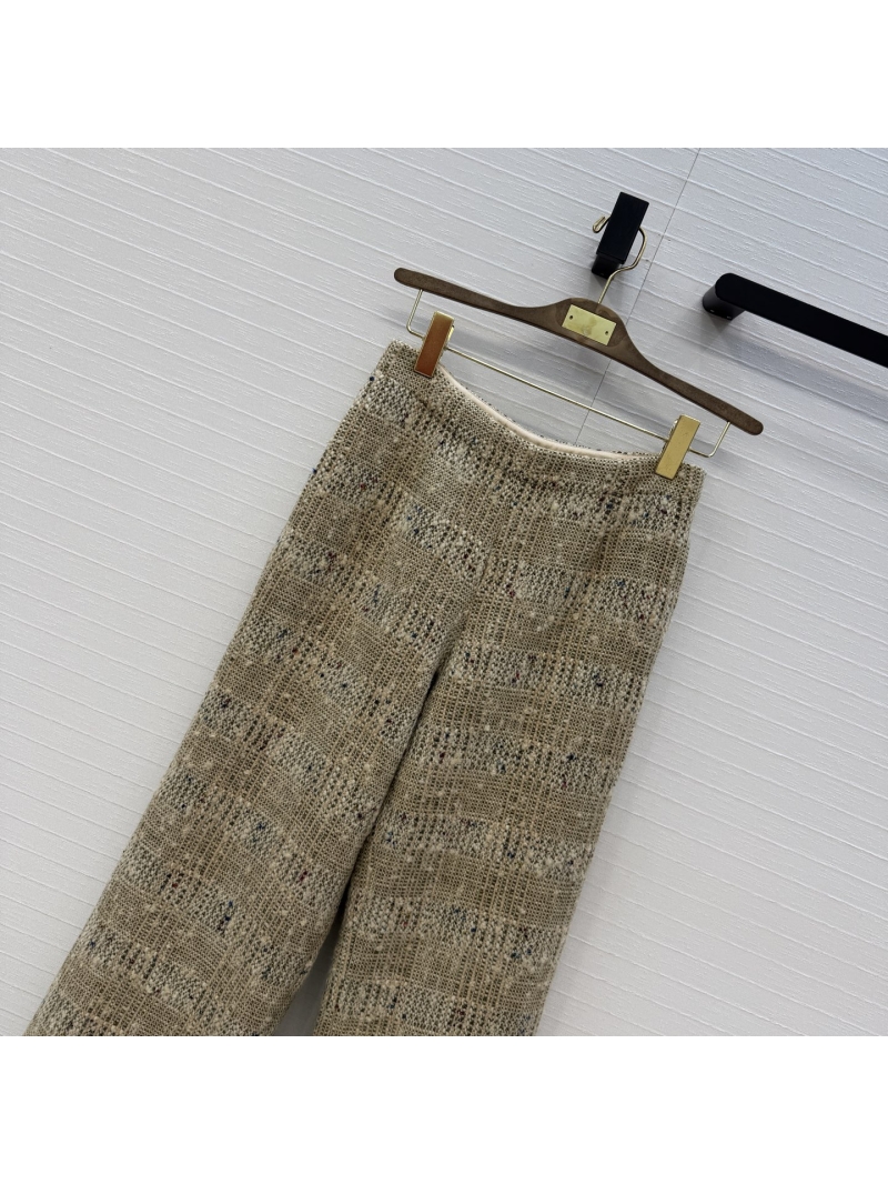 Loro Piana Spagna Series Gemstone Mixed Wool Tweed Straight-Leg Trousers