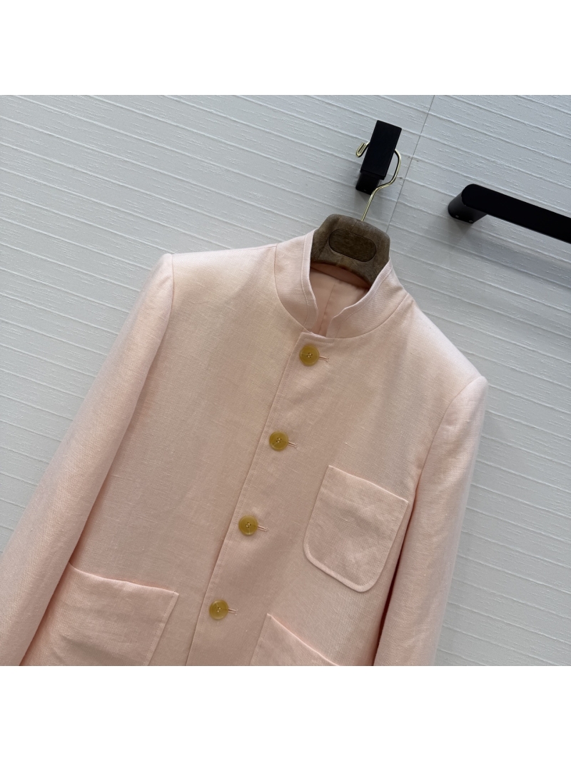 Loro Piana Baby Pink Imported Linen Spagna Jacket - Exquisite Old Money Aesthetic