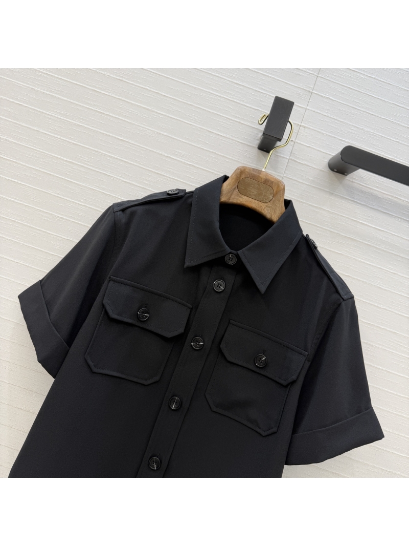 Loro Piana Signature Black Cotton-Blend Utilitarian Short-Sleeved Shirt