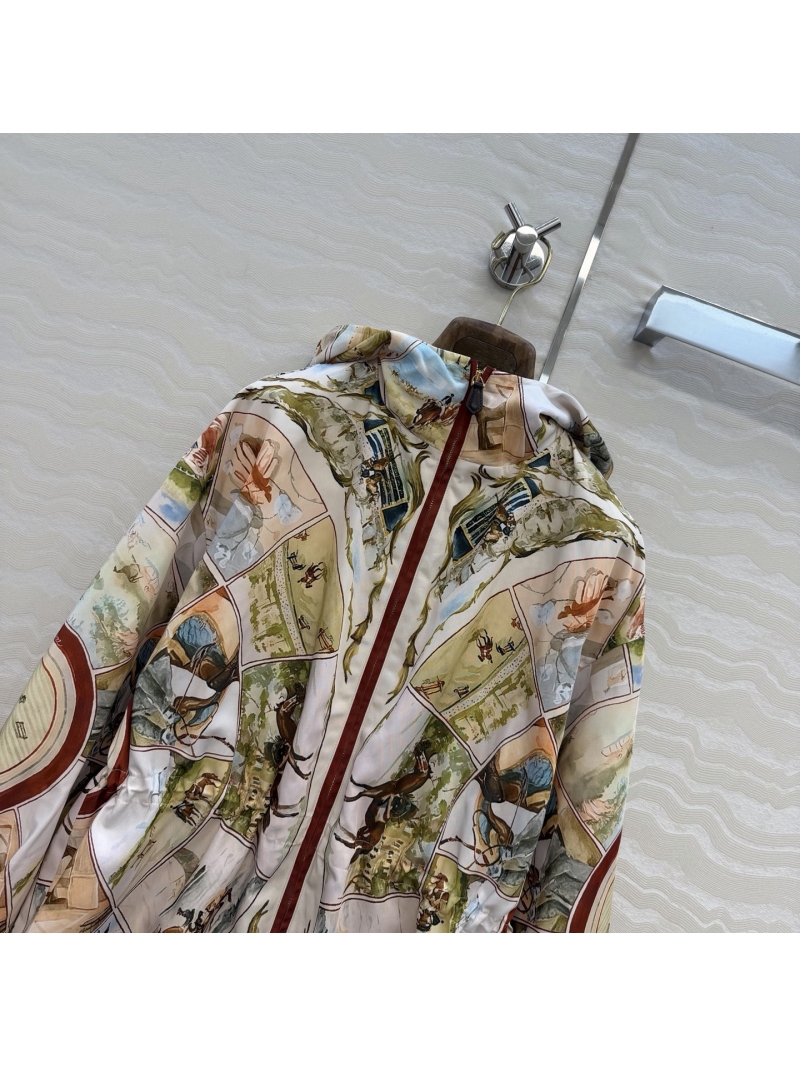 Loro Piana Equestrian Kaleidoscope Print Wool-Lined Hooded Parka Jacket