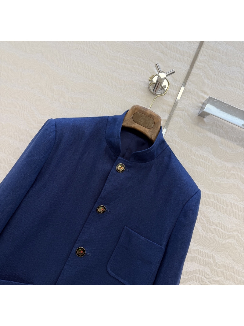 Loro Piana 100% Premium Linen Spagna Mini Jacket with Custom Metal Buttons