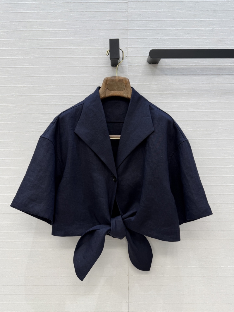 Loro Piana 14-Count Pure Linen Cropped Tie-Front Shirt and Side-Button Culottes Set