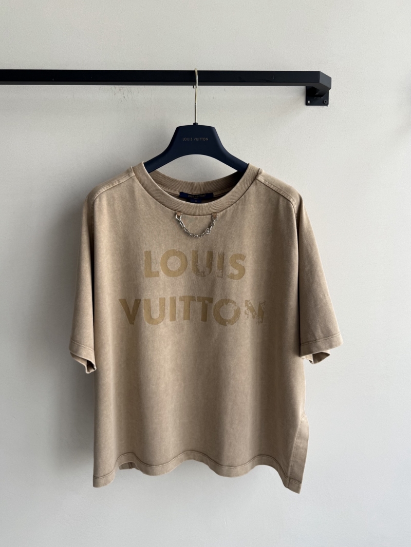 Louis Vuitton 2025 Vintage Washed Denim Short-Sleeve Top - Luxe Retro Style