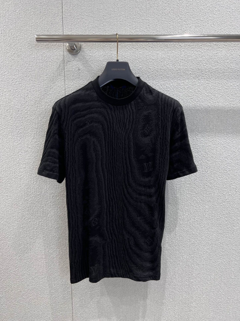 Louis Vuitton Unises Black Monogram Jacquard Short-Sleeve T-Shirt - Luxe Casual Essential
