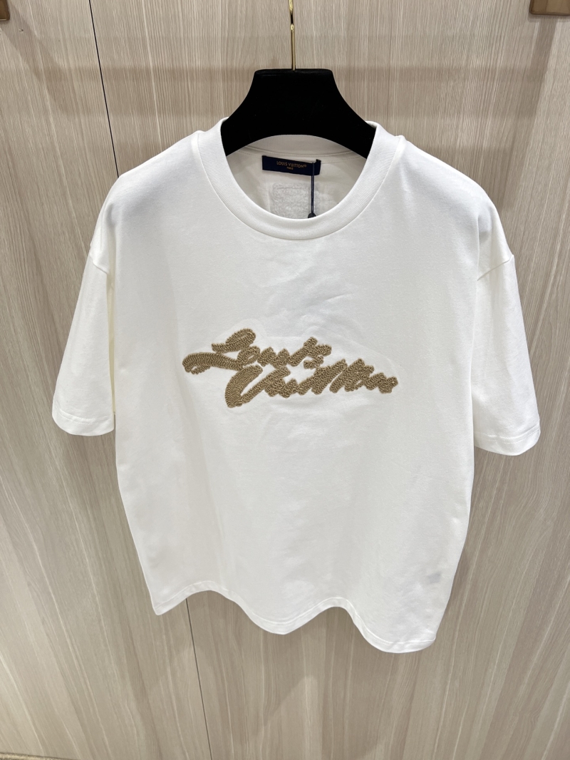 Louis Vuitton Raffia-Effect Embroidered Short-Sleeve T-Shirt
