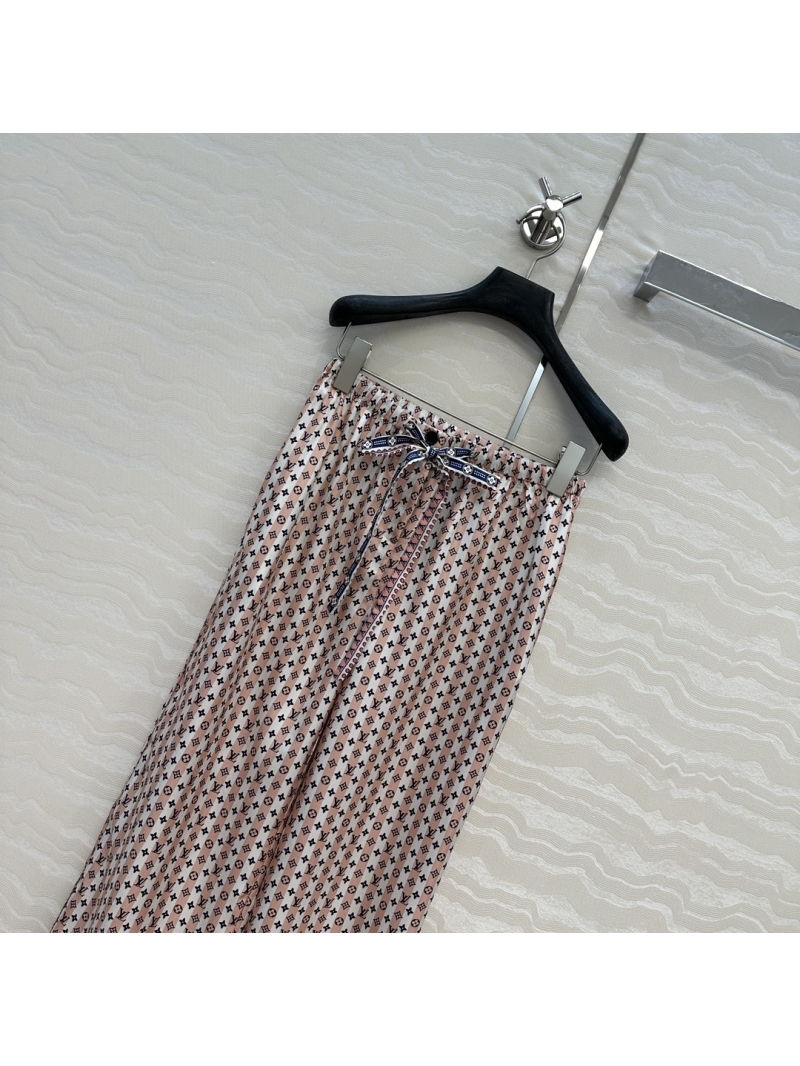 Louis Vuitton Monogram Silk Straight-Leg Pants - Luxe Resort Style