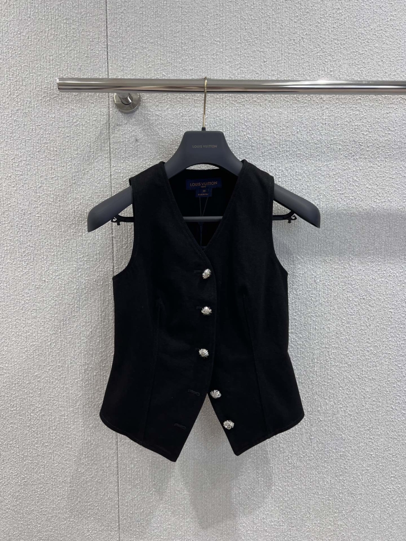 Louis Vuitton Black Silver Rhinestone Waistcoat Vest - Luxe Spring Summer Exclusive