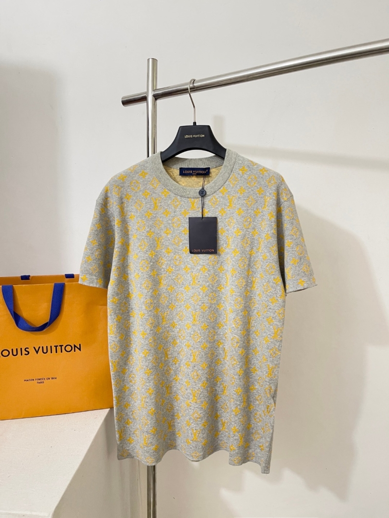 Louis Vuitton Mulberry Silk Cotton Short Sleeve Knit Top 2025 Exclusive