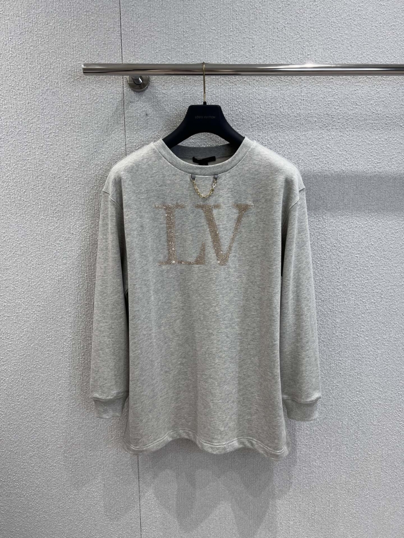 Louis Vuitton Oversized Rhinestone Logo Chain Hoodie Dress