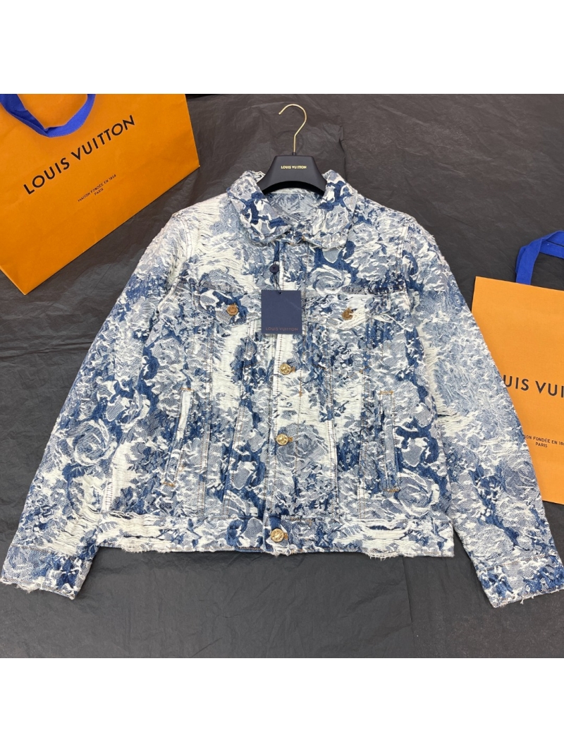 Louis Vuitton LV Unisex Limited Edition Floral Jacquard Denim Jacket - Luxe Cotton Blend