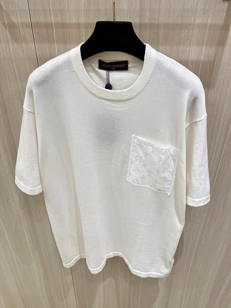 Louis Vuitton Monogram Jacquard Cotton Knit T-Shirt - Luxe Short Sleeve
