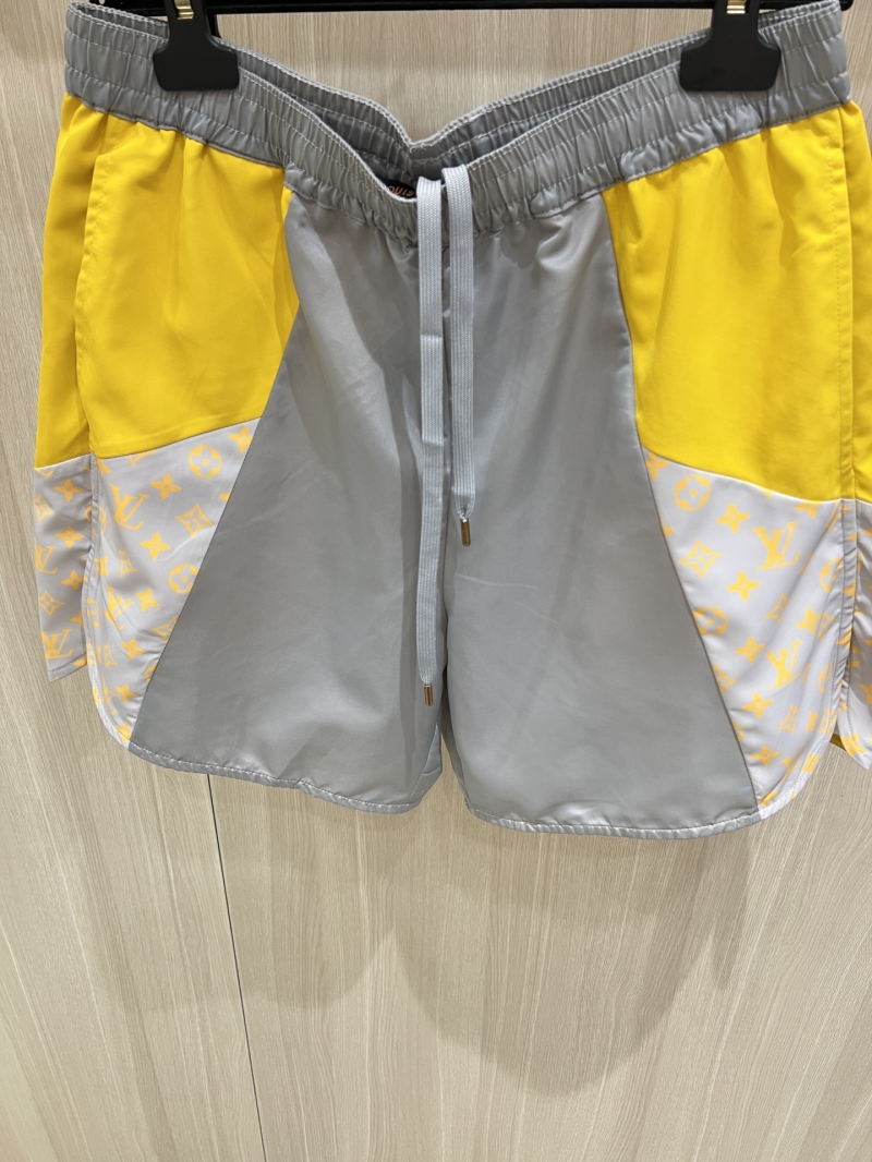 Louis Vuitton Silver-Grey Red Monogram Athletic Shorts - Luxe Tech Fabric