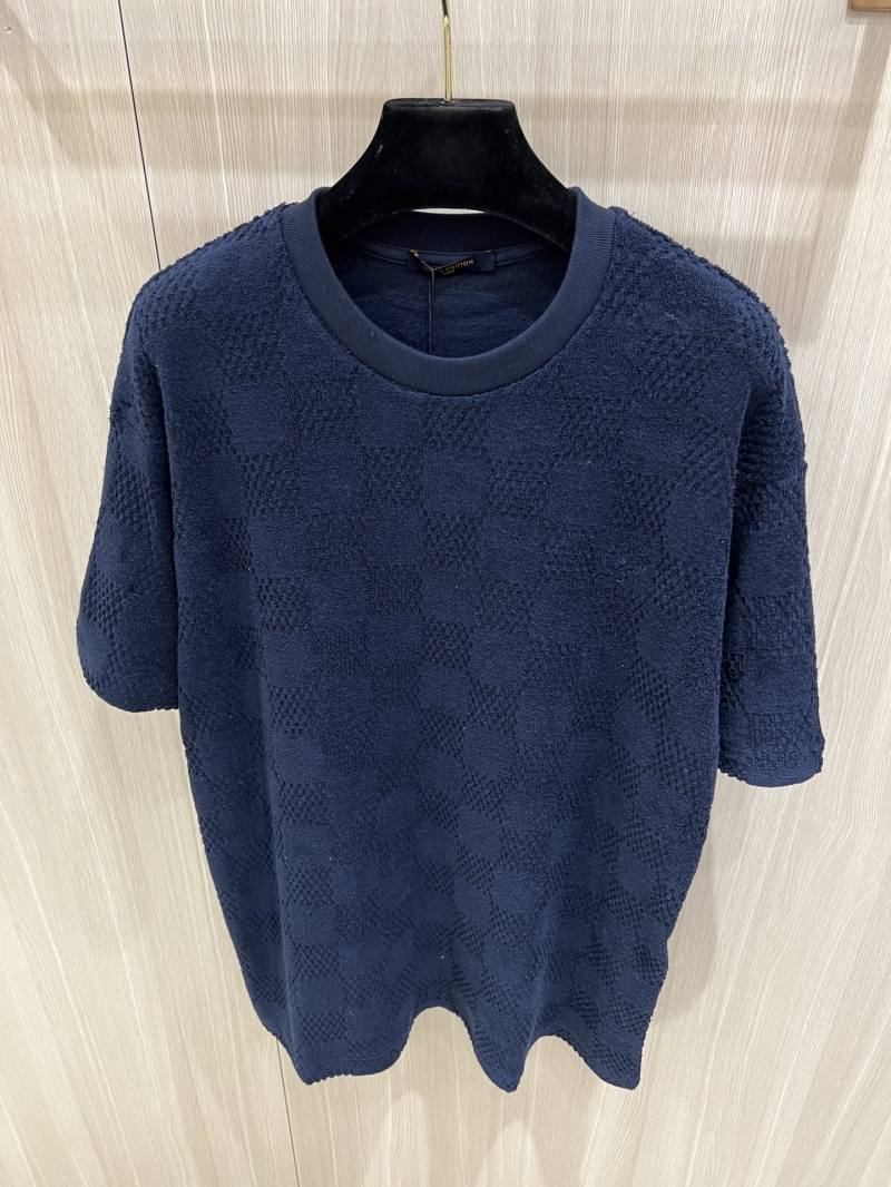 Louis Vuitton Navy Damier Jacquard Short-Sleeve T-Shirt