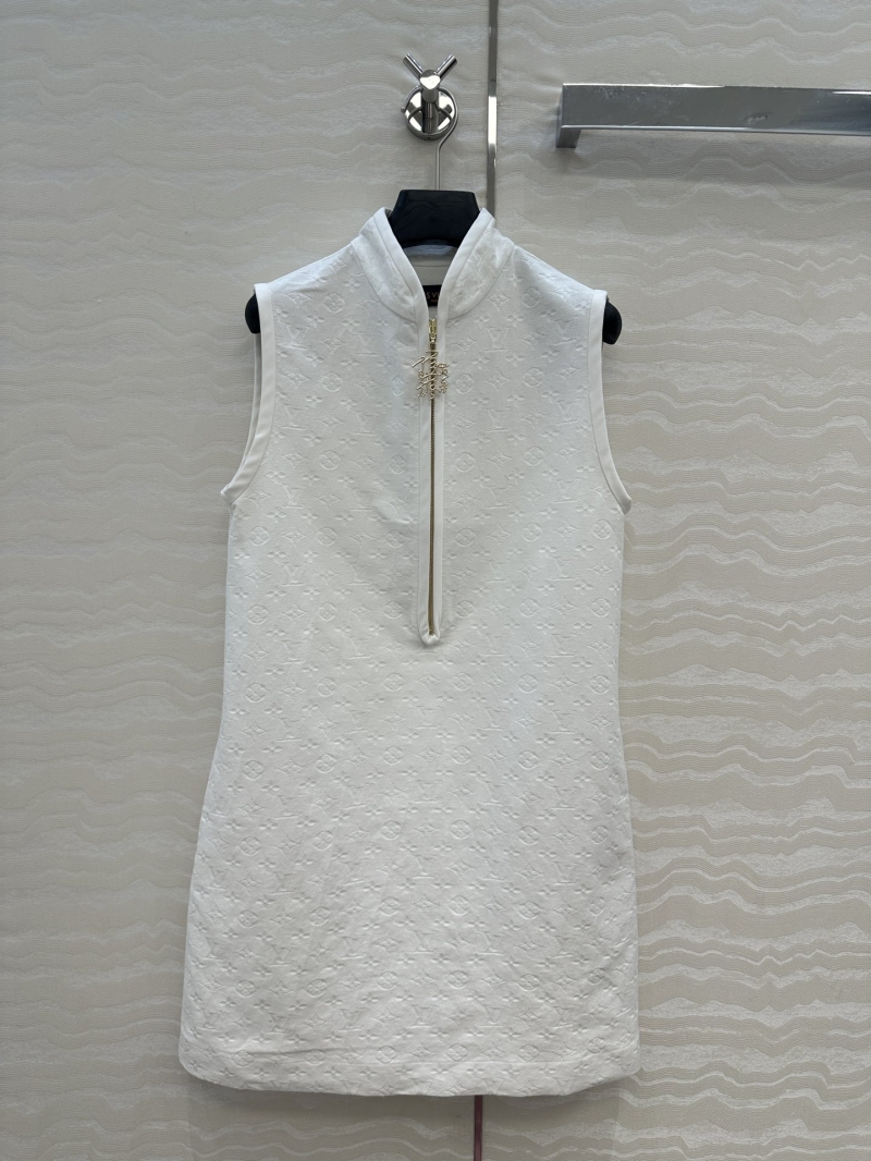 Louis Vuitton LV 25S Spring/Summer New Arrival Sproty Collection White Monogram Logo Denim Vest Dress