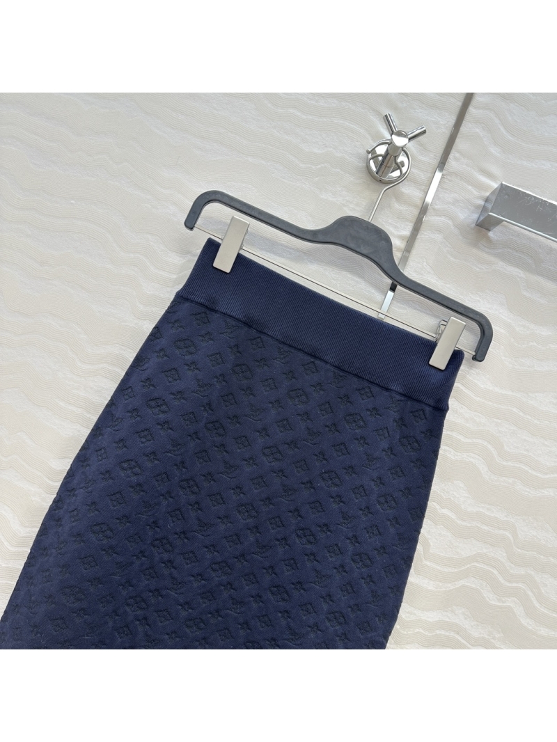 Louis Vuitton LV25S Spring/Summer Resort Collection Jacquard Knit Skirt in Navy Blue