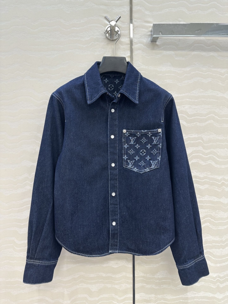 Louis Vuitton Monogram Denim Shirt Jacket - H-Silhouette Design in Premium Cotton