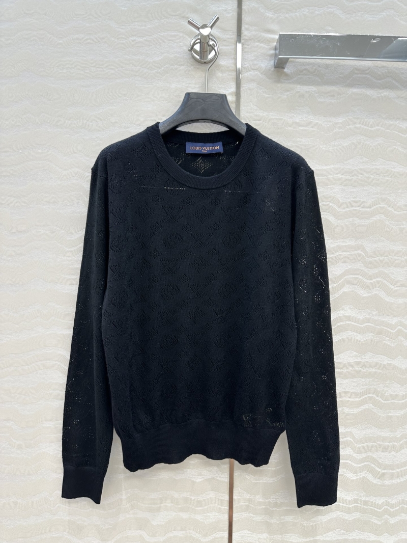 Louis Vuitton Monogram Jacquard Round Neck Sweater in Black