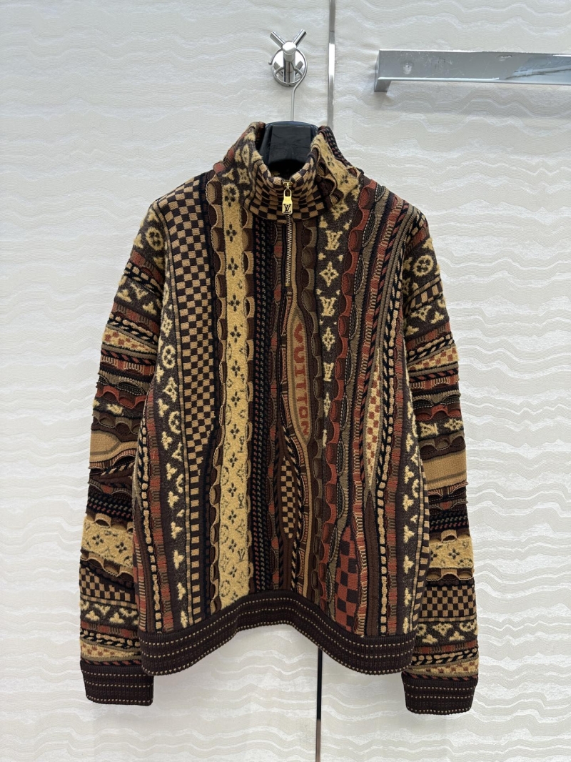 Louis Vuitton LV x Nigo Monogram Jacquard Half-Zip High-Neck Sweater