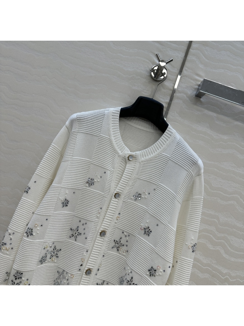 Louis Vuitton x Nigo Exclusive Monogram Embellished Knit Cardigan in Soft Pink