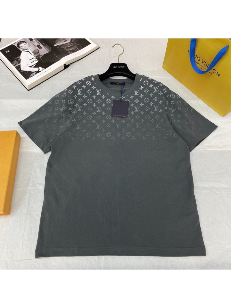 Louis Vuitton Unisex Gradient Monogram T-Shirt in Dark Gray