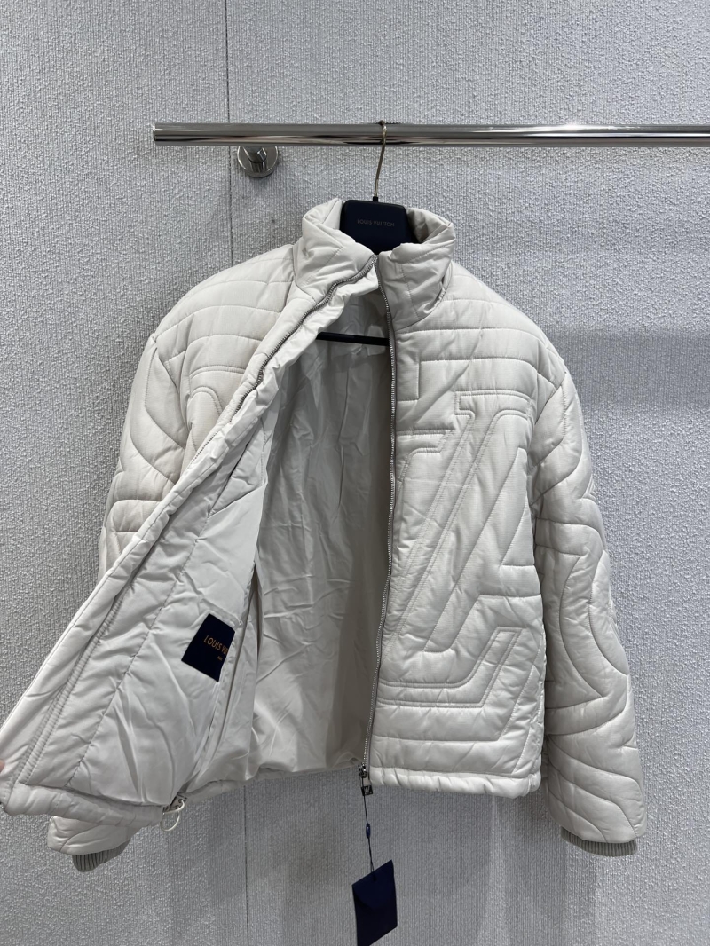 Louis Vuitton 25Fw Autumn/Winter Quilted Puffer Jacket | Exquisite Bootstitch Embroidery, Luxe Milk White, Unisex Design
