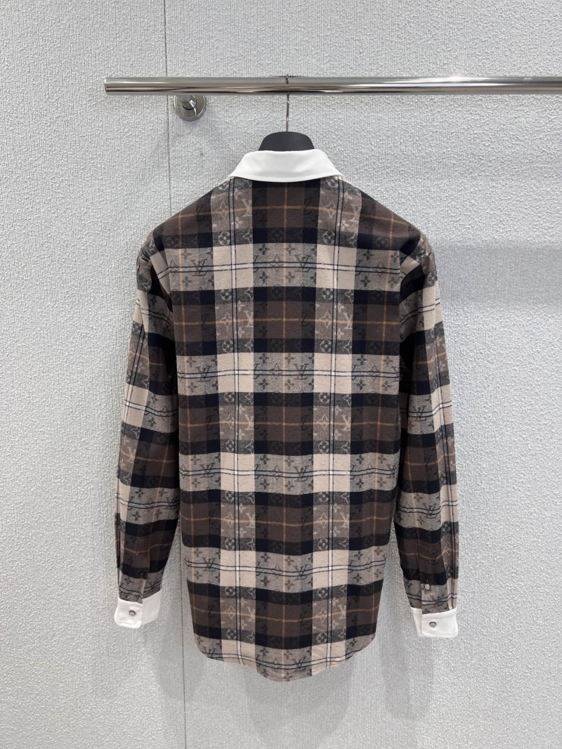 Louis Vuitton Monogram Flannel Long-Sleeve Polo Shirt | Relaxed Fit, Plaid & Signature Print, Unisex Luxury Top