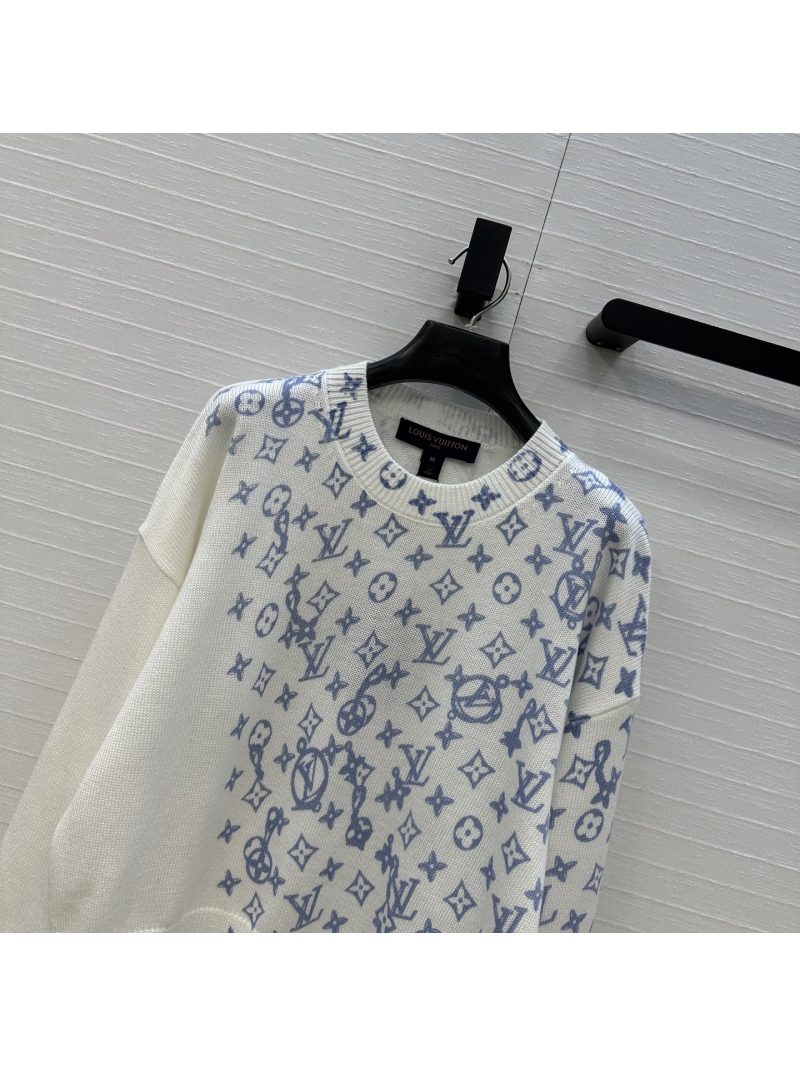 Louis Vuitton Wool-Cashmere Monogram Print Knit Sweater