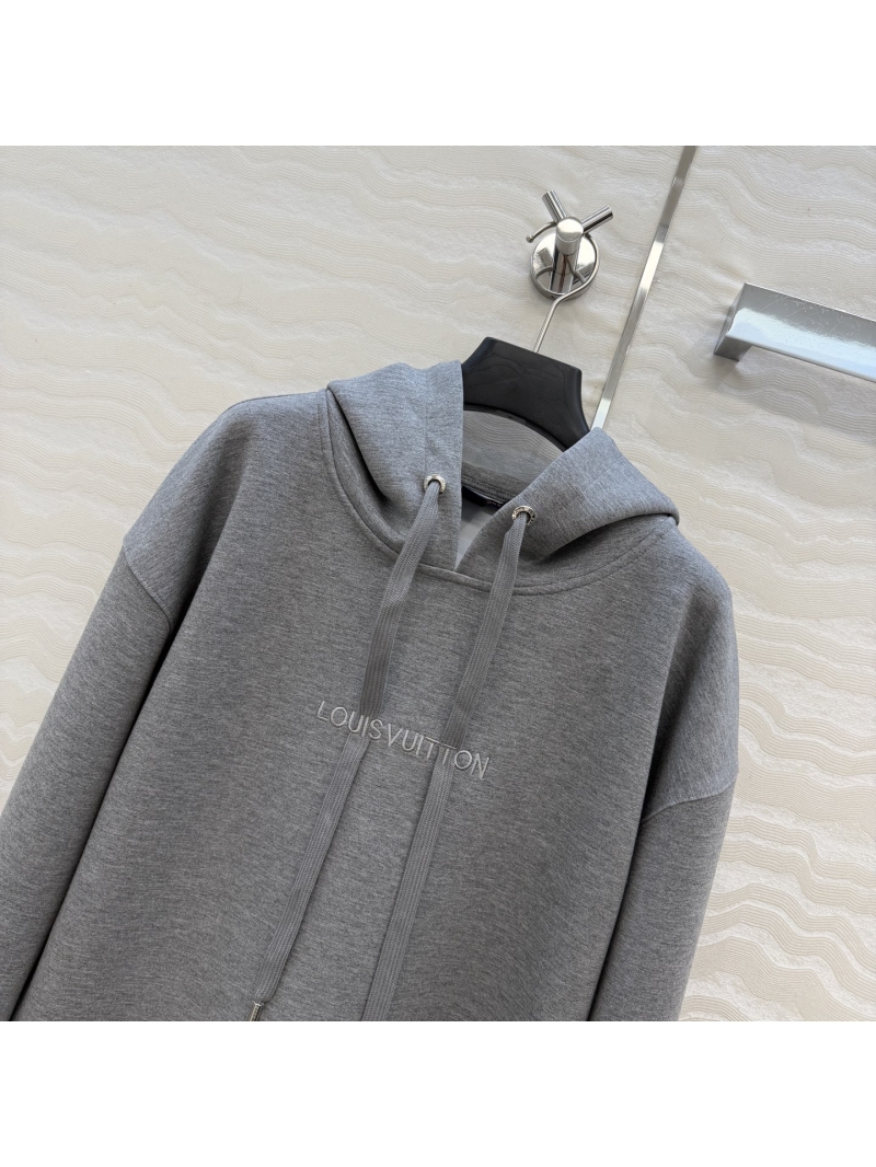 Louis Vuitton Monogram Embroidered Space Cotton Hoodie – Cropped H-Silhouette, Sporty Elegance