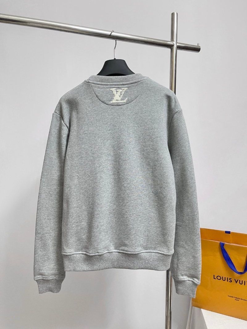 Louis Vuitton Limited Edition Lettering Jacquard Sweatshirt Unisex Relaxed Fit Light Heather Gray