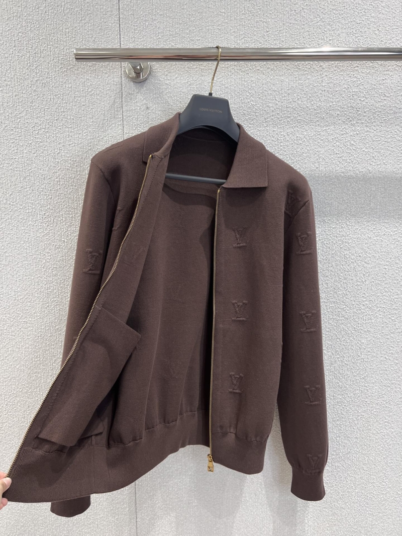 Louis Vuitton Opulent Signature Monogram Jacquard Knit Cardigan in Misty Mauve