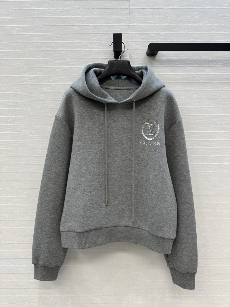 Louis Vuitton Elevated Gray Space Cotton Tracksuit Set with Signature Monogram Sequin Embroidery