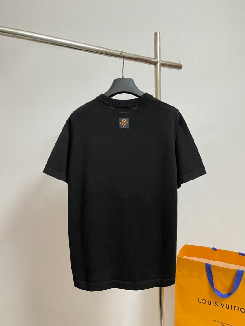 Louis Vuitton Signature Mushroom Jacquard Knit Short-Sleeve Top in Black and Tan