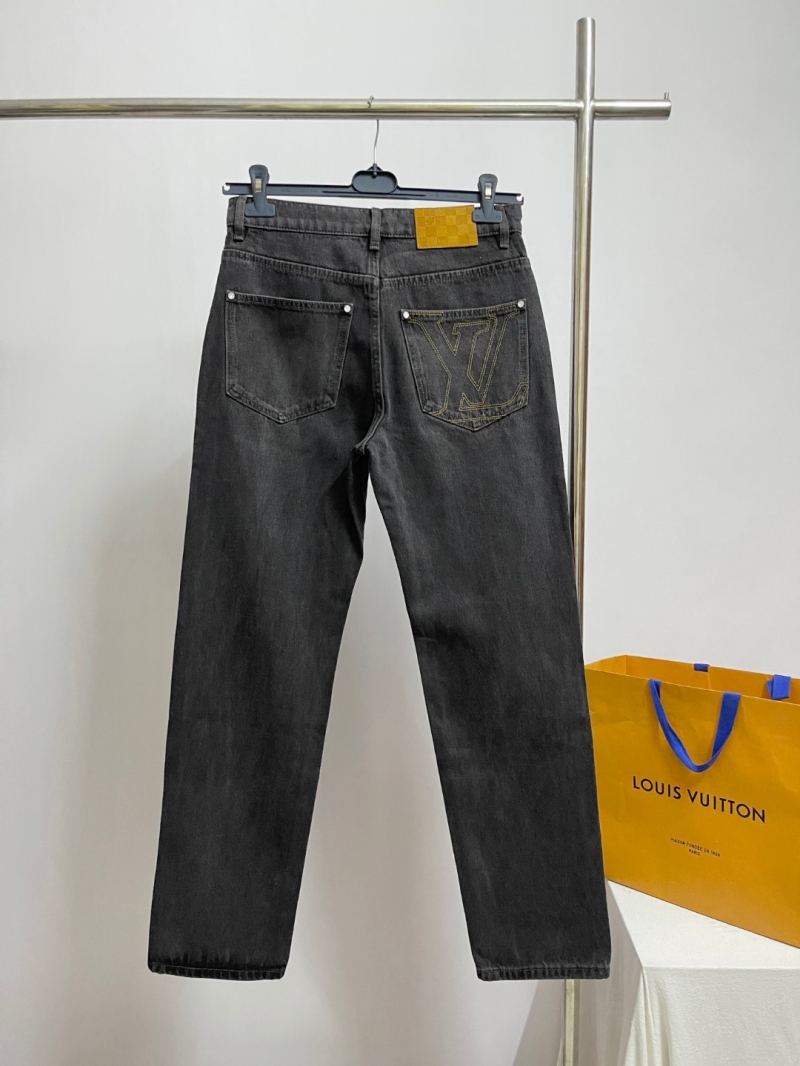 Louis Vuitton Nigo Collaboration Washed Black Denim Jeans - Relaxed Fit Anthracite