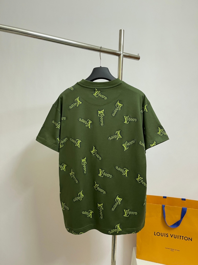 Louis Vuitton Fil Coupé Lovers Monogram T-Shirt in Olive Green