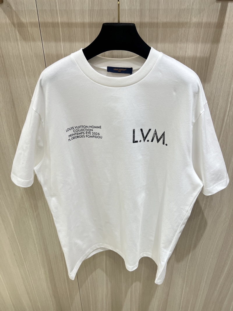 Louis Vuitton L.V.M. Printemps-Été 2026 White Combed Cotton T-Shirt