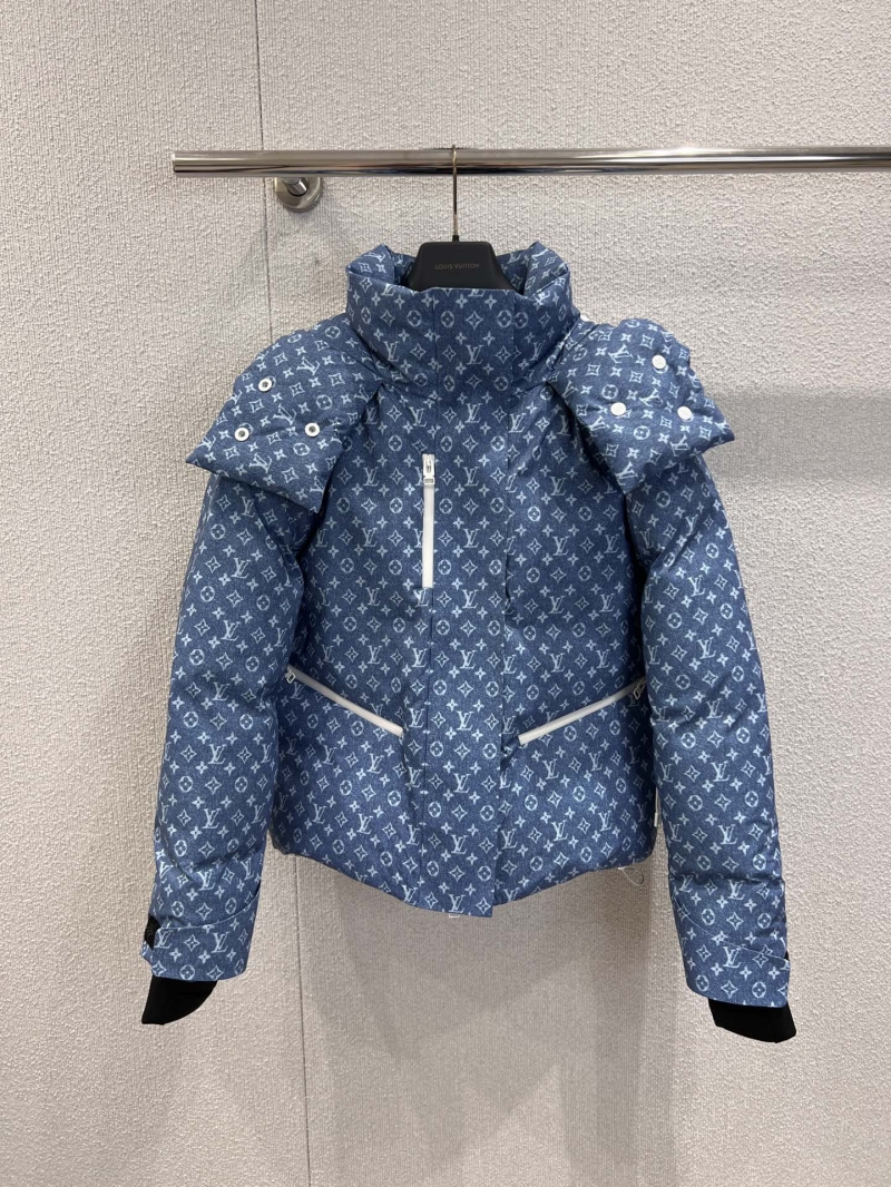 Louis Vuitton 25FW Ski Series Monogram Pixel Puffer Jacket in Slate Blue