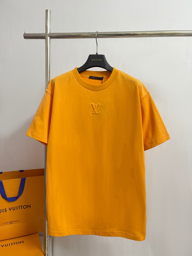 Louis Vuitton Embossed Signature Logo Cotton T-Shirt in Saffron Orange